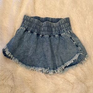 Peach Love California Denim Blue Skort NWT